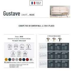 Canapé convertible 2 places Bultex Gustave - Tissu - Enjoy Anthracite