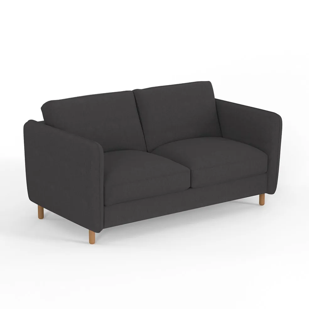 Canapé convertible 2 places Bultex Gustave - Tissu - Enjoy Anthracite