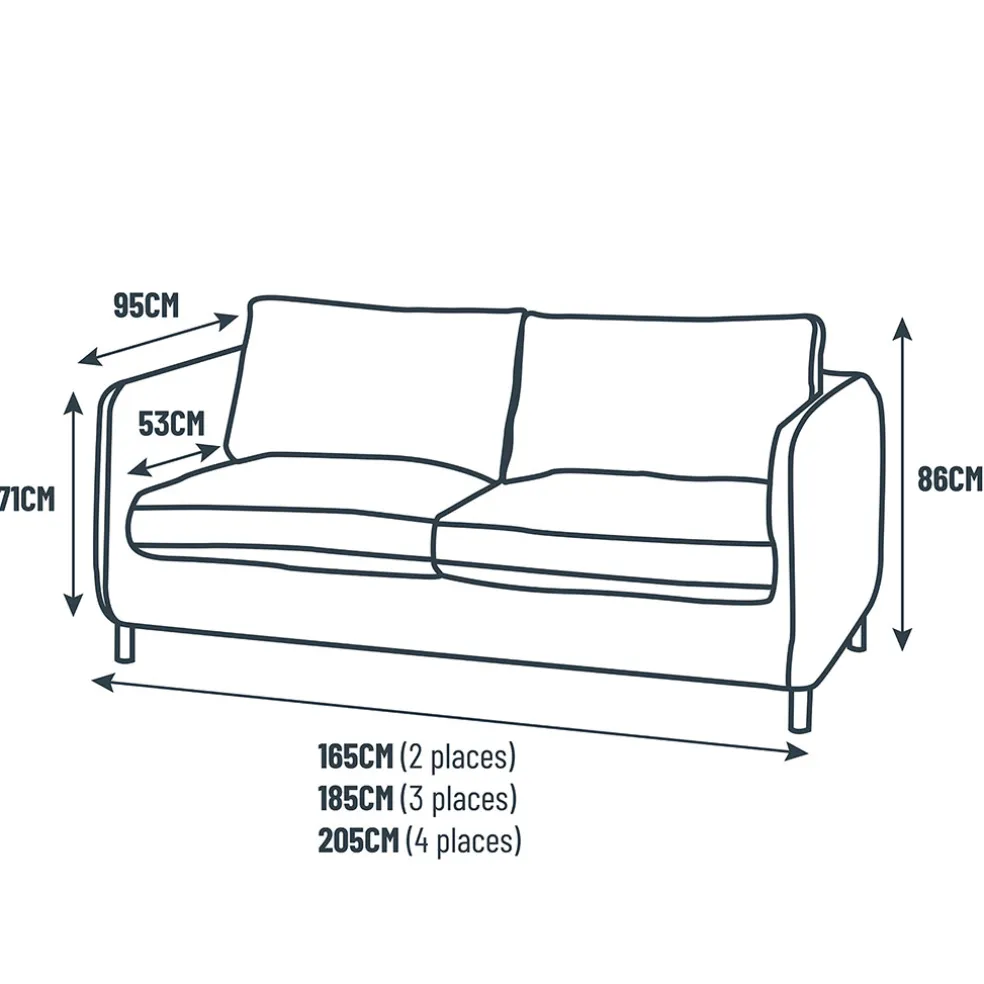 Canapé convertible 2 places Bultex Gustave - Tissu - Enjoy Anthracite