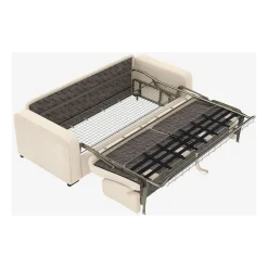 Canapé convertible 28kg 2 places en tissu lenny crème - Porto