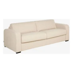 Canapé convertible 28kg 2 places en tissu lenny crème - Porto