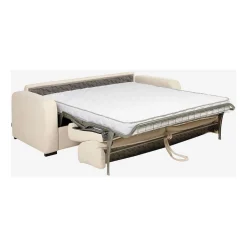 Canapé convertible 28kg 2 places en tissu lenny crème - Porto