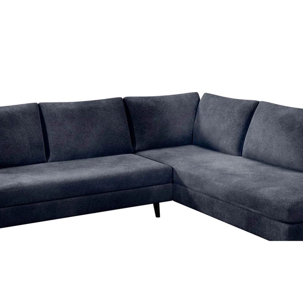 Canapé d'angle droit 5 places André - effet velours - Seven emerald