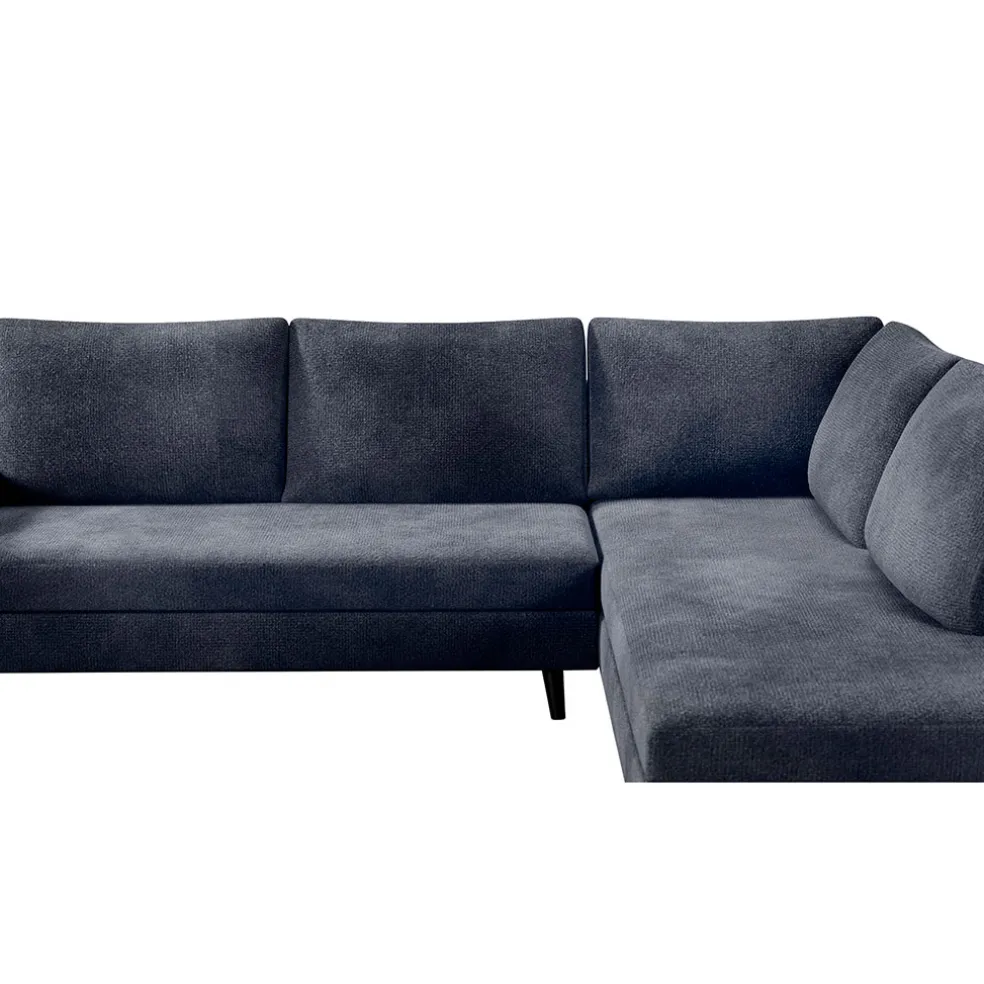 Canapé d'angle droit 5 places André - effet velours - Seven emerald