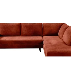 Canapé d'angle droit 5 places André - effet velours - Seven emerald