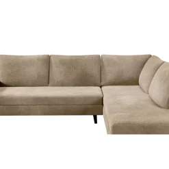 Canapé d'angle droit 5 places André - effet velours - Seven emerald