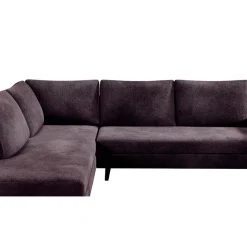 Canapé d'angle droit 5 places André - effet velours - Seven emerald