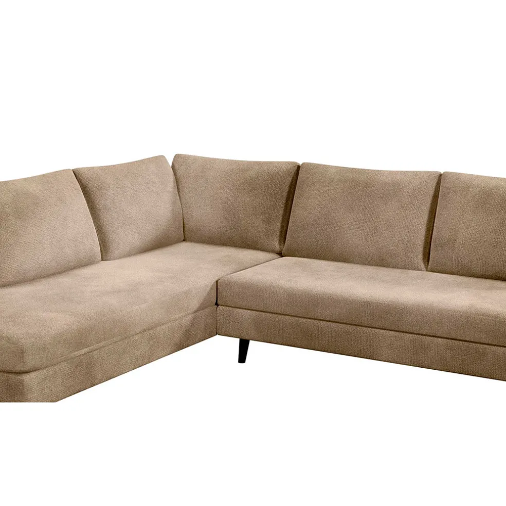 Canapé d'angle droit 5 places André - effet velours - Seven emerald