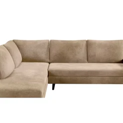 Canapé d'angle droit 5 places André - effet velours - Seven emerald