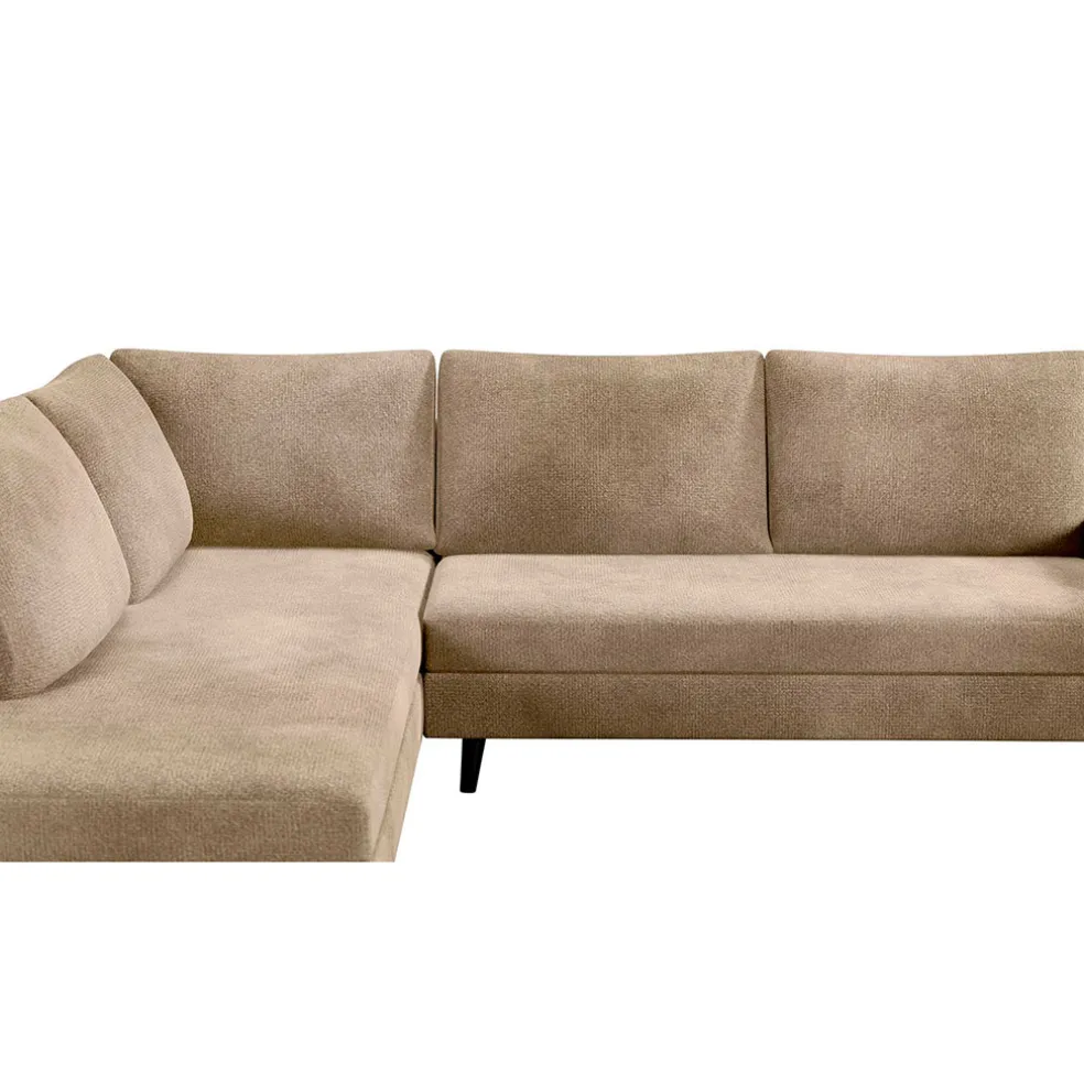 Canapé d'angle droit 5 places André - effet velours - Seven emerald