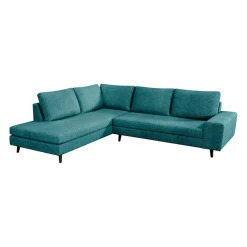 Canapé d'angle gauche 5 places André - tissu texturé - Crown moutarde