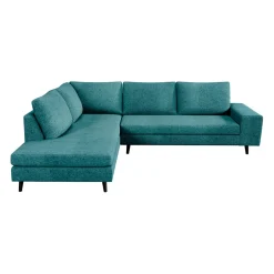 Canapé d'angle gauche 5 places André - tissu texturé - Crown moutarde