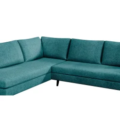 Canapé d'angle gauche 5 places André - tissu texturé - Crown moutarde