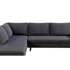 Canapé d'angle gauche 5 places André - tissu texturé - Crown moutarde