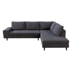 Canapé d'angle gauche 5 places André - tissu texturé - Crown moutarde