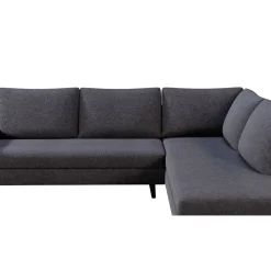 Canapé d'angle gauche 5 places André - tissu texturé - Crown moutarde