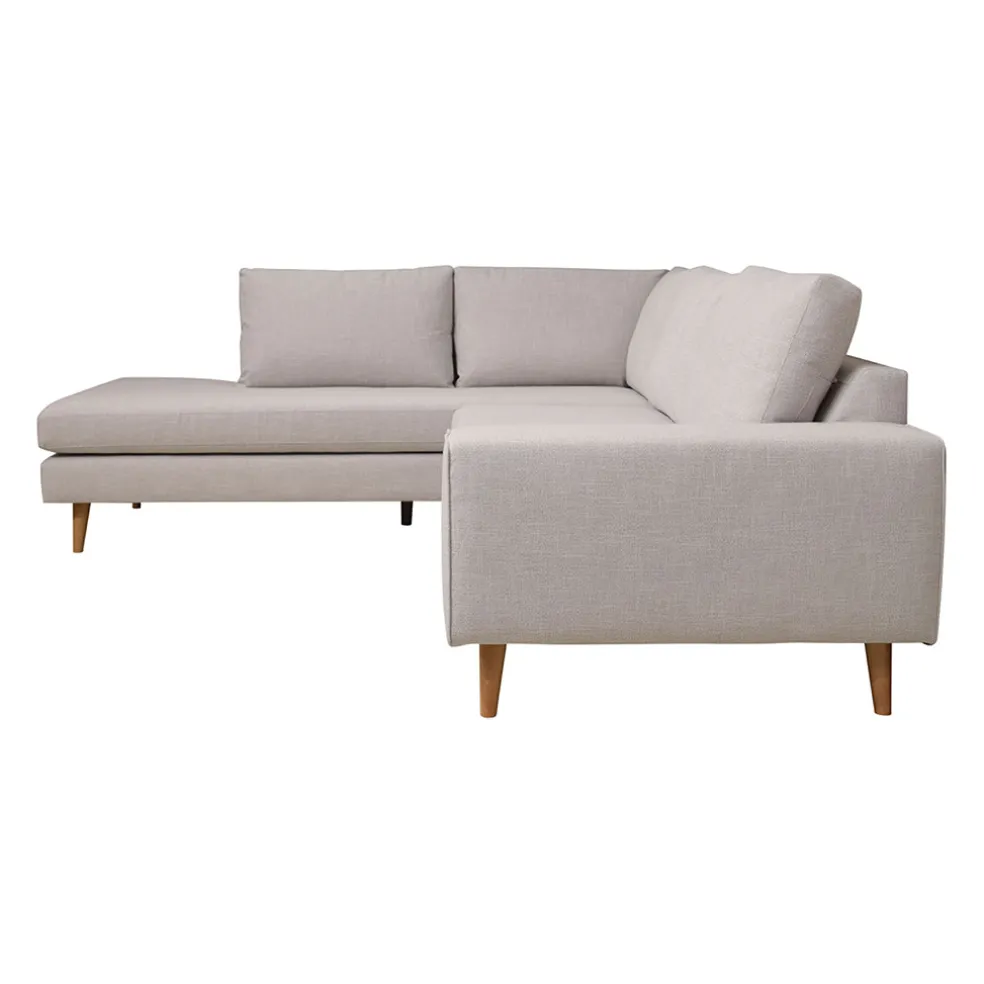 Canapé d'angle gauche 5 places André - velours vintage - Adore kaki hunter