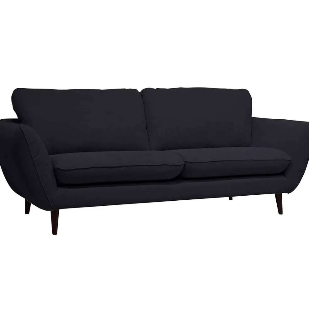 Canapé fixe 2 places AXEL - Effet Velours - Seven Anthracite