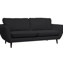 Canapé fixe 2 places AXEL - Tissu Texturé - Crown Black