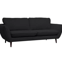 Canapé fixe 2 places AXEL - Tissu Texturé - Crown Black