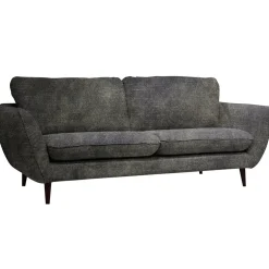 Canapé fixe 3 places Axel - Velours Vintage - Adore Anthracite