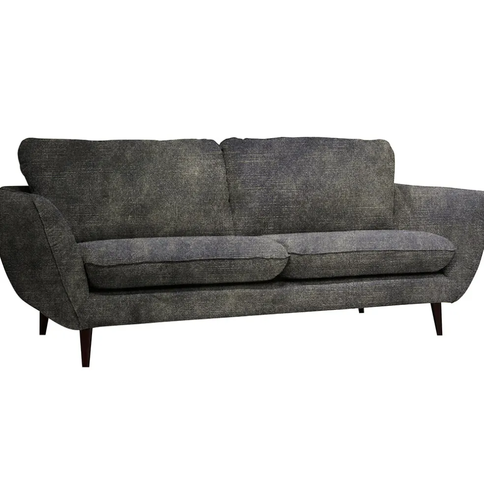 Canapé fixe 3 places Axel - Velours Vintage - Adore Anthracite