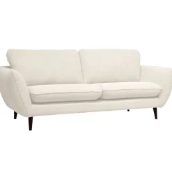 Canapé fixe 3 places Axel - Velours Texturé - Dany Ecru