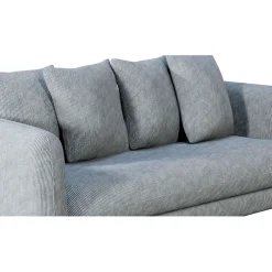 Canapé fixe 3 places Basile - Effet Velours Côtelé - Fjord Écru