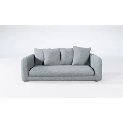 Canapé fixe 3 places Basile - Effet Velours Côtelé - Fjord Écru