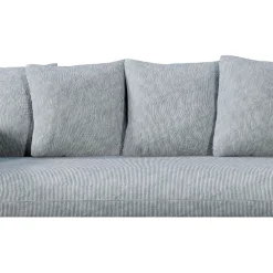 Canapé fixe 3 places Basile - Effet Velours Côtelé - Fjord Écru
