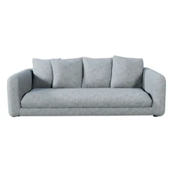 Canapé fixe 3 places Basile - Effet Velours Côtelé - Fjord Écru