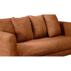 Canapé fixe 3 places Basile - Velours Texturé - Perfect Harmony Écureuil