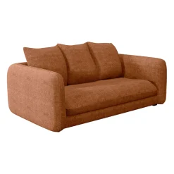 Canapé fixe 3 places Basile - Velours Texturé - Perfect Harmony Écureuil