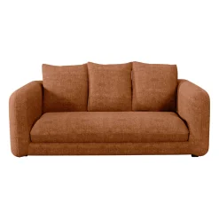 Canapé fixe 3 places Basile - Velours Texturé - Perfect Harmony Écureuil