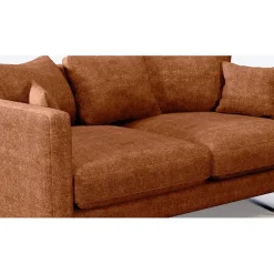 Canapé fixe 3 places Basile - Velours Texturé - Perfect Harmony Écureuil