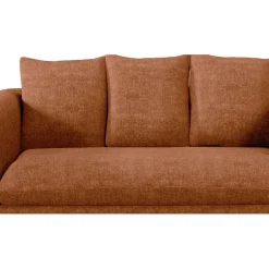 Canapé fixe 3 places Basile - Velours Texturé - Perfect Harmony Écureuil