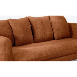 Canapé fixe 3 places Basile - Velours Texturé - Perfect Harmony Écureuil