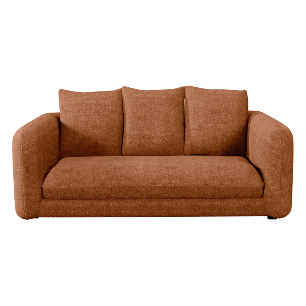 Canapé fixe 3 places Basile - Velours Texturé - Perfect Harmony Écureuil