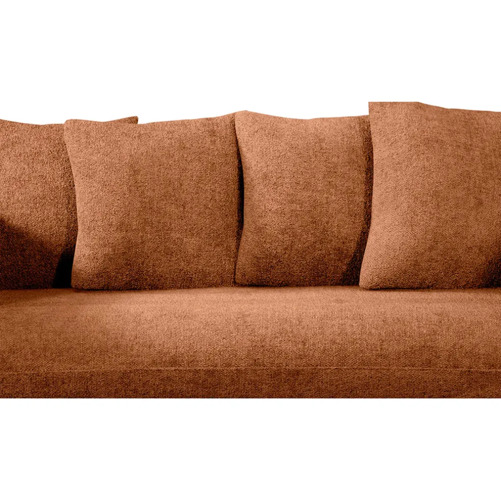 Canapé fixe 3 places Basile - Velours Texturé - Perfect Harmony Écureuil