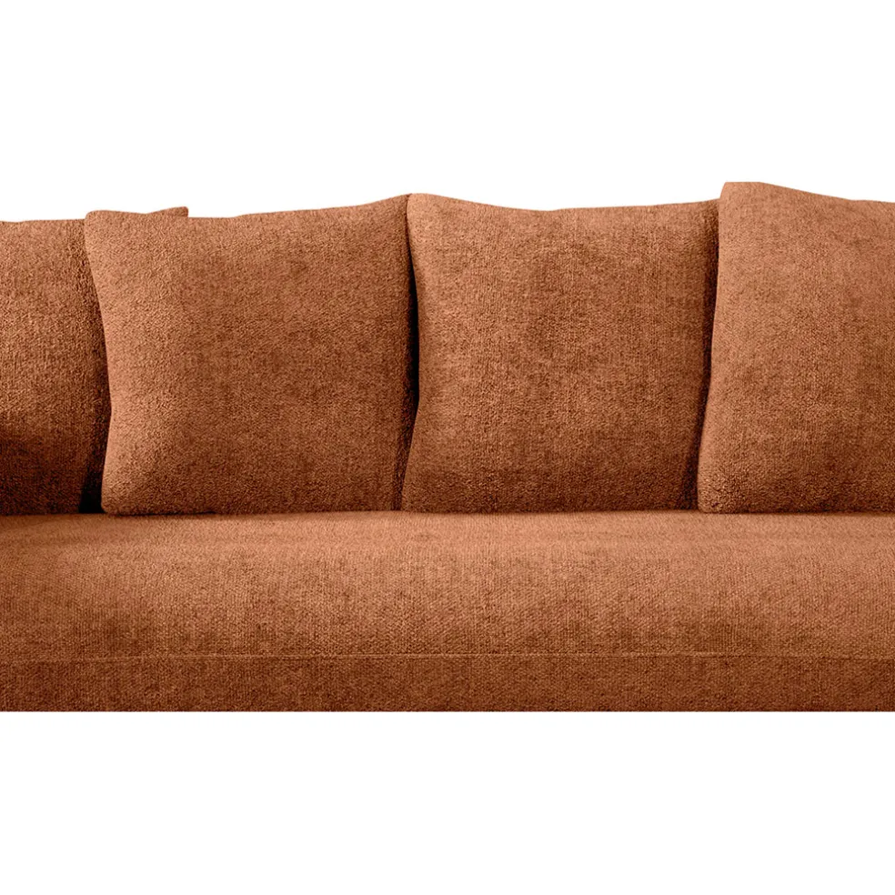 Canapé fixe 3 places Basile - Velours Texturé - Perfect Harmony Écureuil