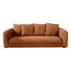 Canapé fixe 3 places Basile - Velours Texturé - Perfect Harmony Écureuil