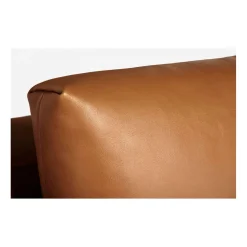 Canapé fixe 3 places en cuir vintage cognac - Montino