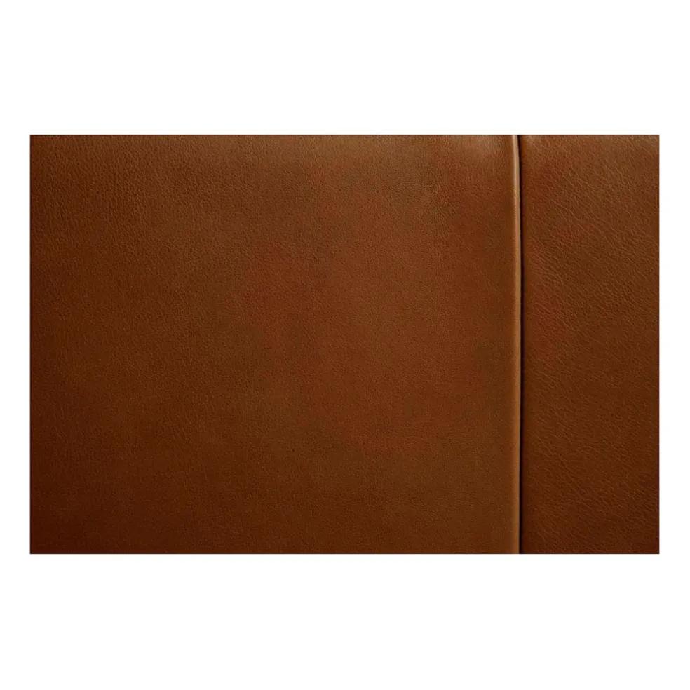 Canapé fixe 3 places en cuir vintage cognac - Montino