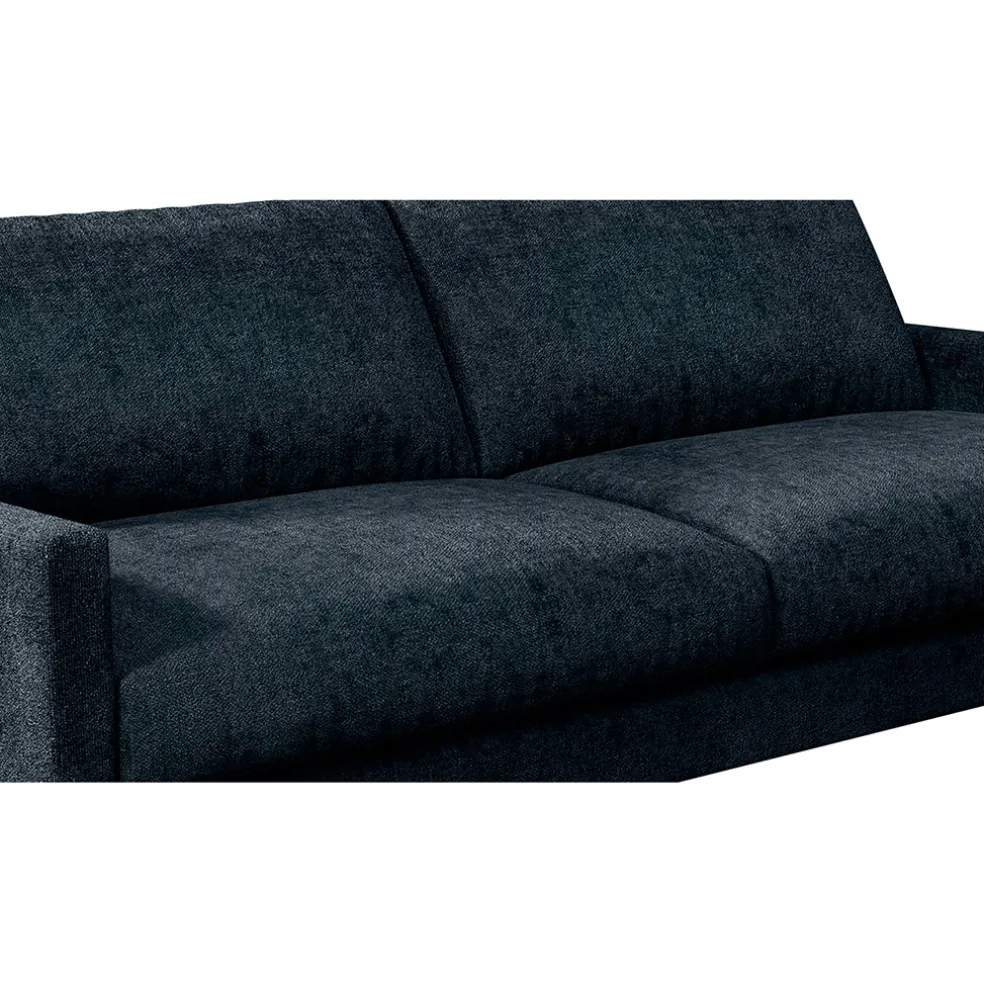 Canapé fixe 3 places Gaspard - Velours Texturé - Dany Bleu grisé