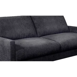 Canapé fixe 3 places Gaspard - Velours Texturé - Dany Bleu grisé