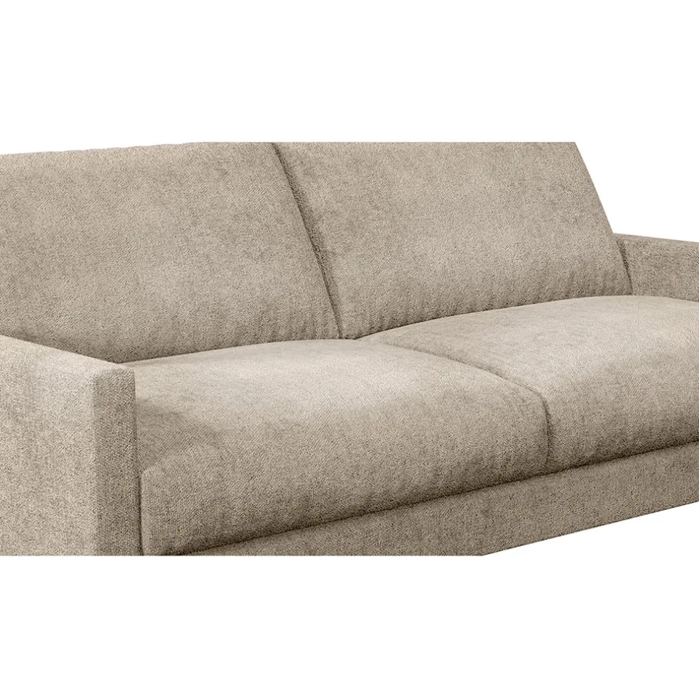 Canapé fixe 3 places Gaspard - Velours Texturé - Dany Bleu grisé