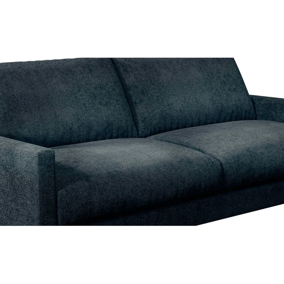 Canapé fixe 3 places Gaspard - Velours Texturé - Dany Bleu grisé