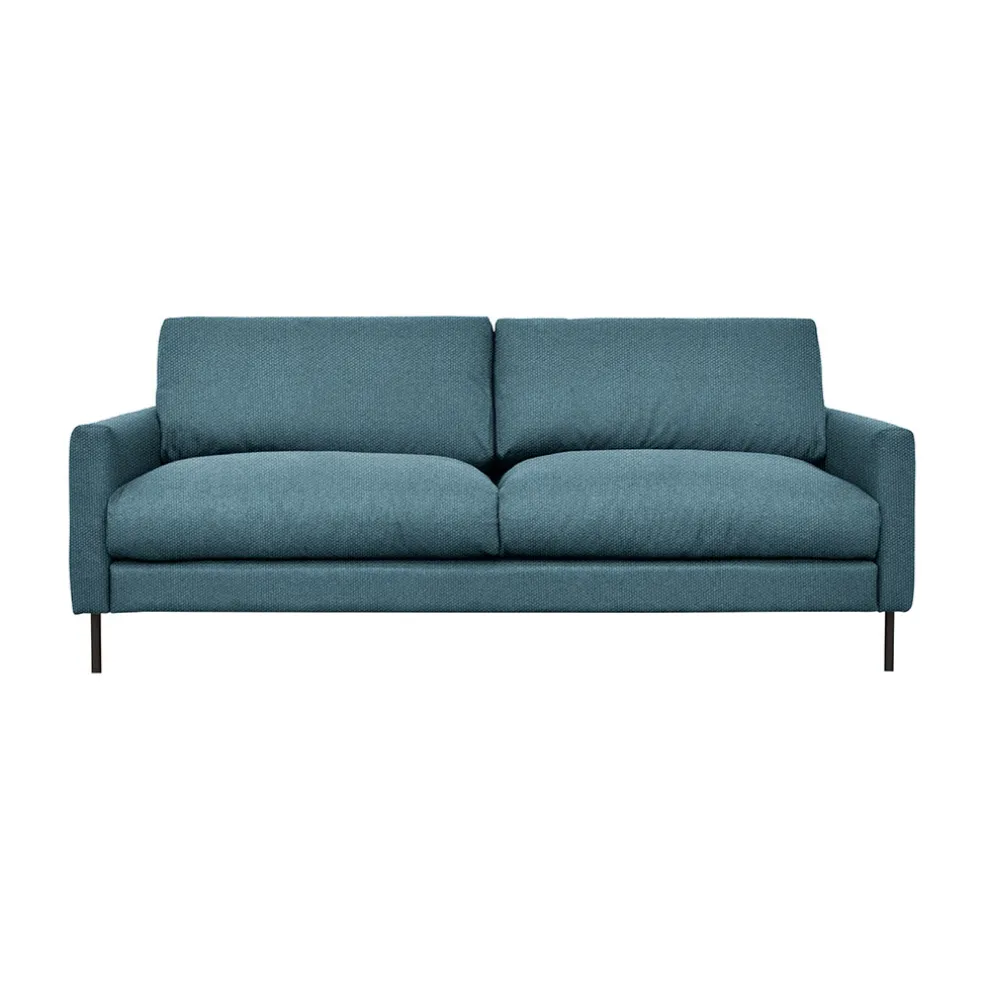 Canapé fixe 3 places Gaspard - Tissu Texturé - Crown Moutarde