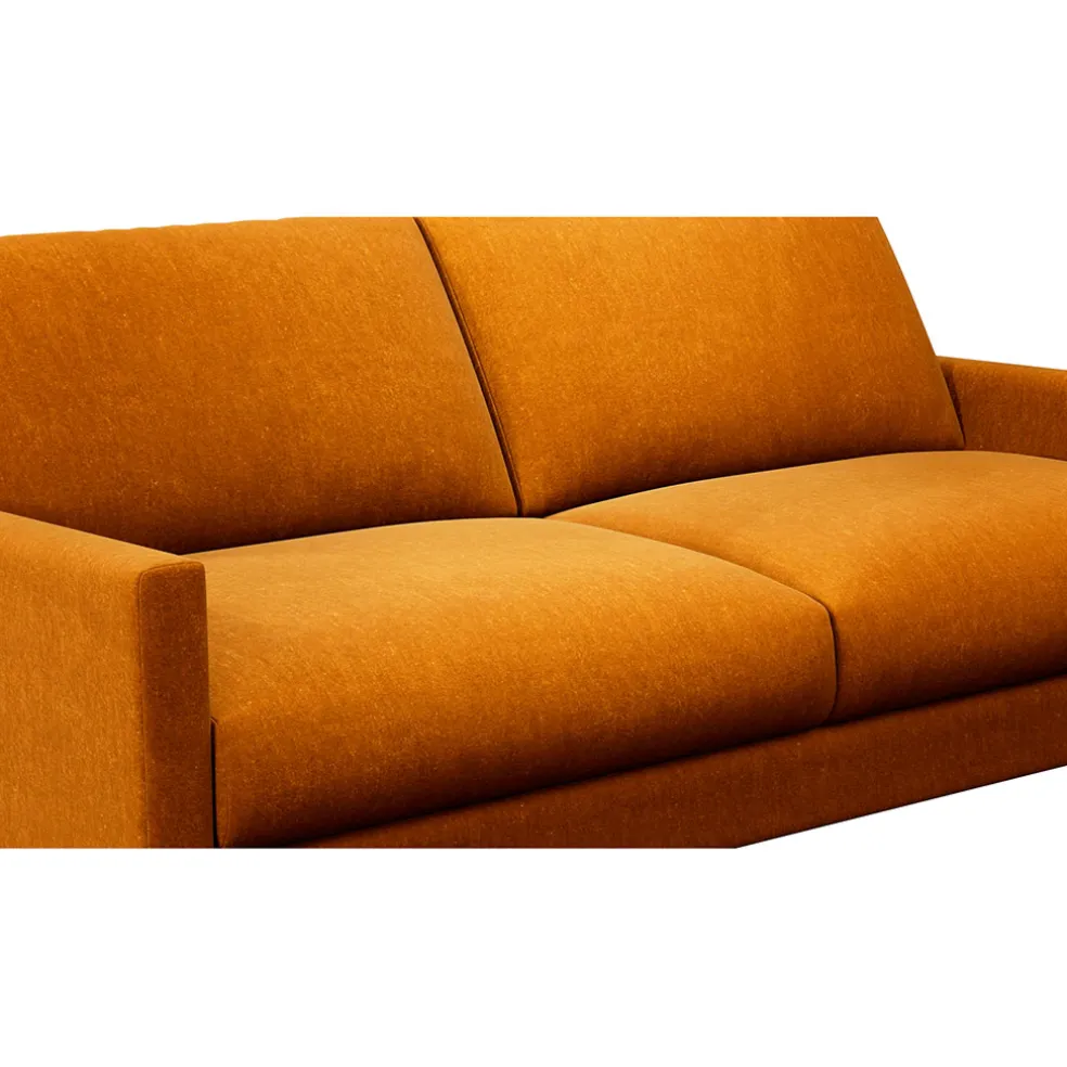 Canapé fixe 3 places Gaspard - Velours Vintage - Adore Anthracite