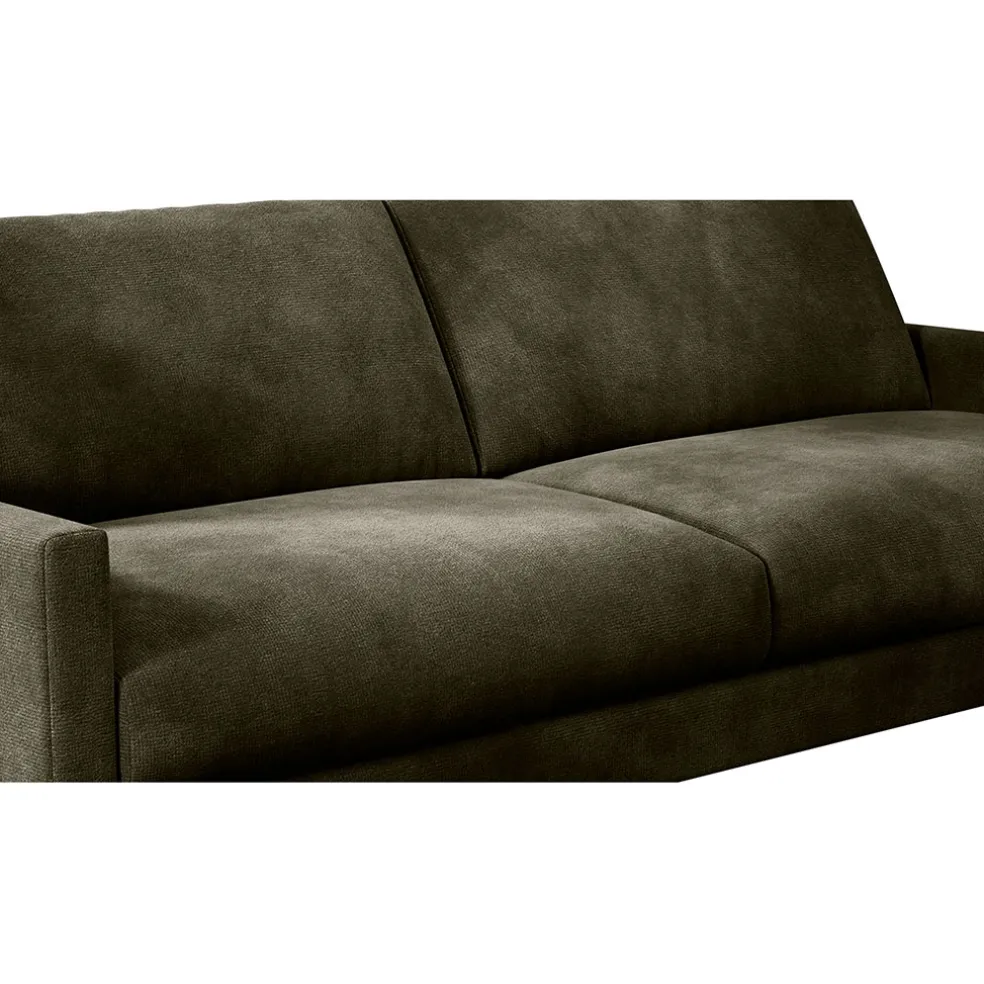 Canapé fixe 3 places Gaspard - Velours Vintage - Adore Anthracite